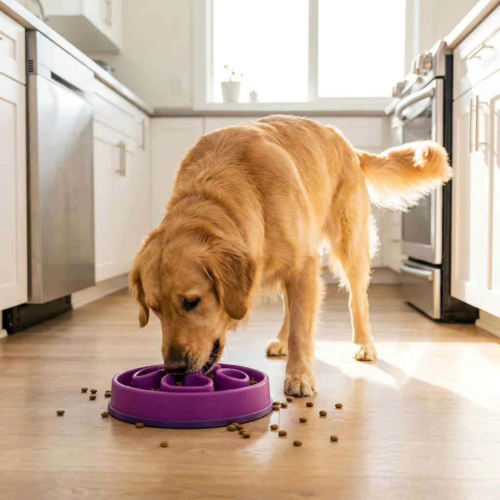 Outward Hound Fun Feeder Slo Bowl - Anti-Gulping Dog Bowl